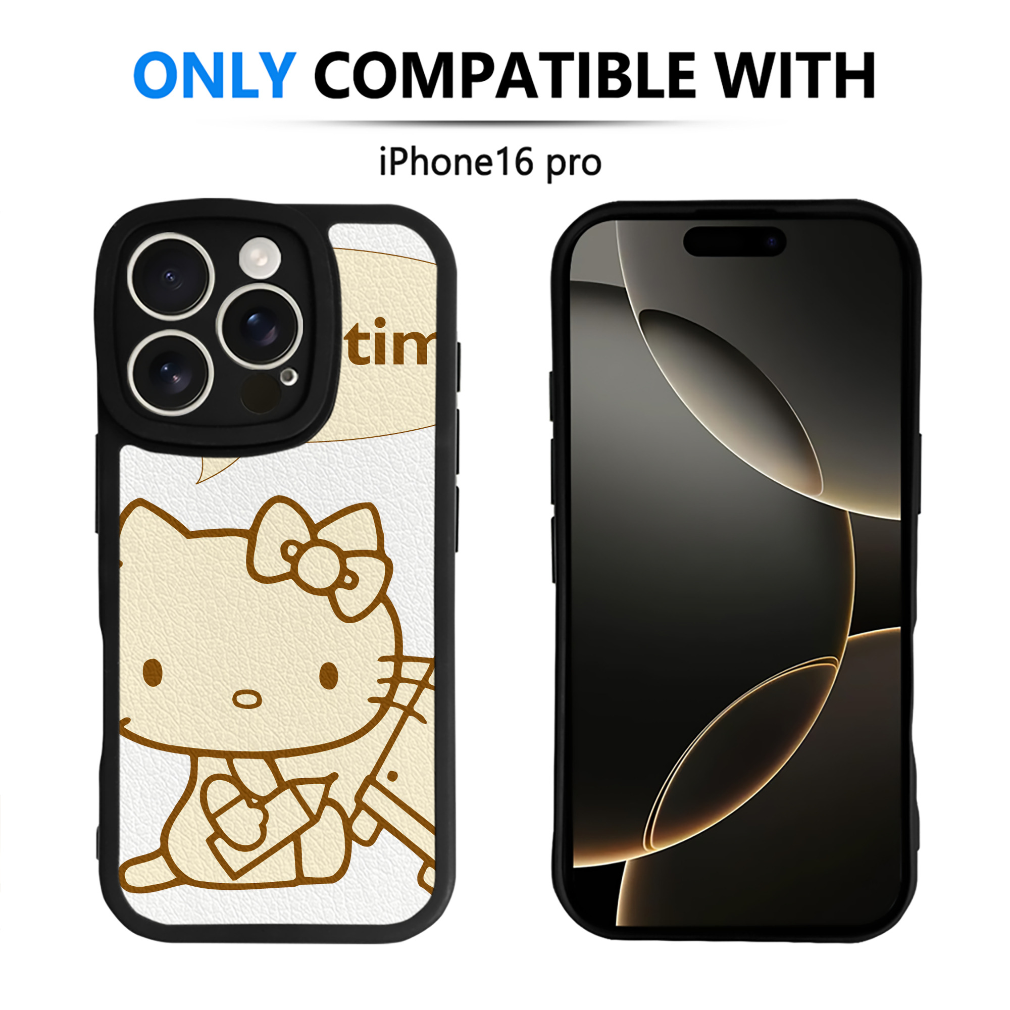 （画像用） Hello Kitty ハローキティ 【iPhone 16シリーズ対応】シリコンスマホケース（レザー調） 材質：シリコン